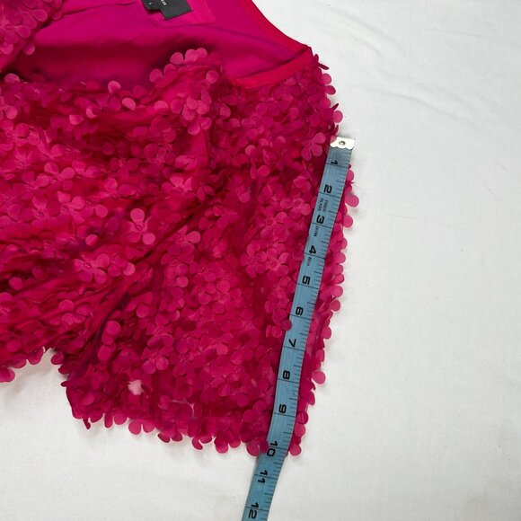 Anthropologie The Somerset Mini Dress Floral Applique Edition Hot Pink Large - Picture 10 of 15